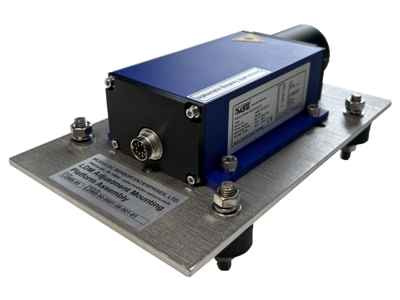 Back view of the MSE-D150 Laser Distance Measurement Sensor showing the rear flange mount connector.