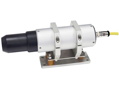 Side view of the Model MSE-LT205VHT Laser Distance Measurement Sensor or Measuring off Hot Surfaces as hot as 1200&deg;C (2192&deg;F) and for use in Heavy Duty applications provides accurate and precise distance measurement 